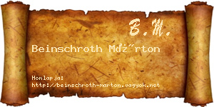 Beinschroth Márton névjegykártya